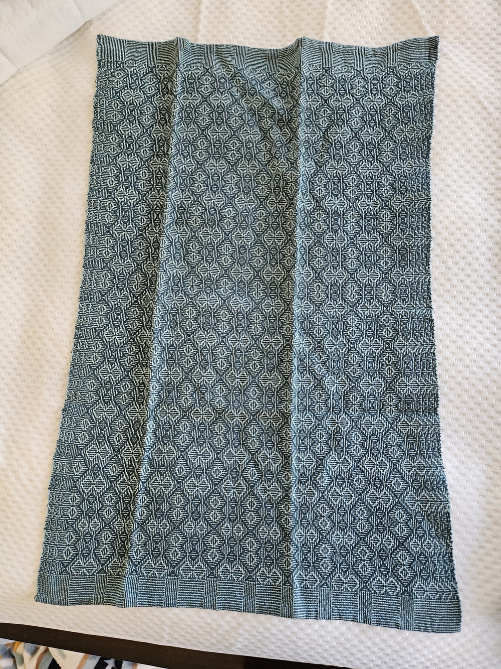 Blue Geometric Woven Kitchen Towel - Picture 3 of 6